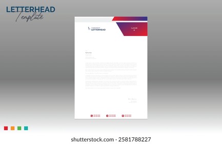 4 colored vector letterhead design for corporate and any best company use
