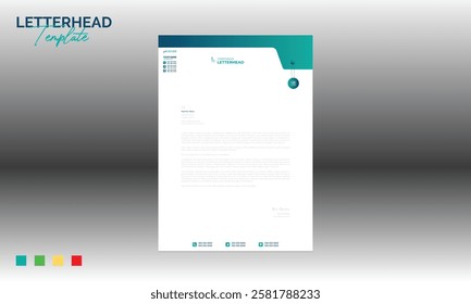 4 colored vector letterhead design for corporate and any best company use