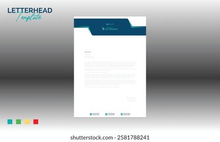 4 colored vector letterhead design for corporate and any best company use