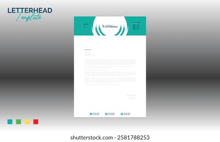 4 colored vector letterhead design for corporate and any best company use