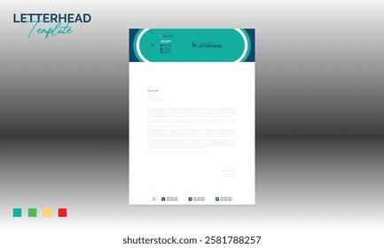 4 colored vector letterhead design for corporate and any best company use