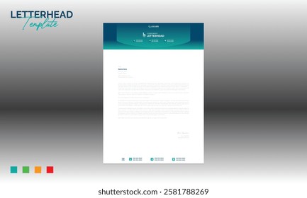 4 colored vector letterhead design for corporate and any best company use