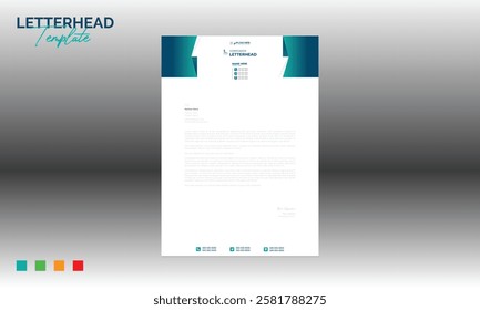 4 colored vector letterhead design for corporate and any best company use