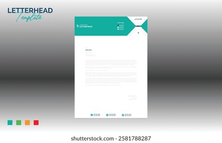 4 colored vector letterhead design for corporate and any best company use