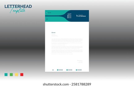 4 colored vector letterhead design for corporate and any best company use