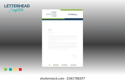 4 colored vector letterhead design for corporate and any best company use