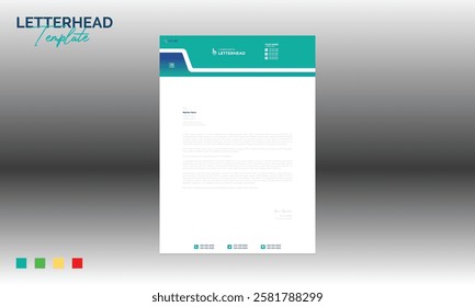 4 colored vector letterhead design for corporate and any best company use
