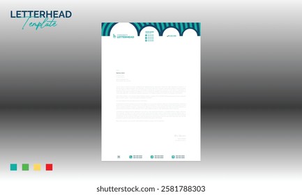 4 colored vector letterhead design for corporate and any best company use