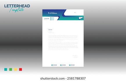 4 colored vector letterhead design for corporate and any best company use