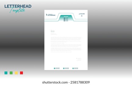 4 colored vector letterhead design for corporate and any best company use