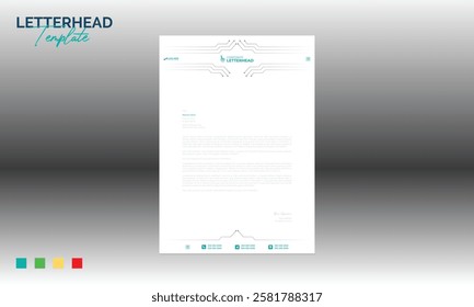 4 colored vector letterhead design for corporate and any best company use