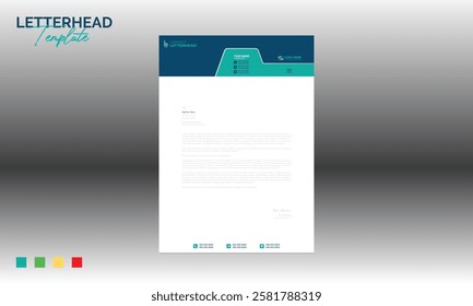 4 colored vector letterhead design for corporate and any best company use