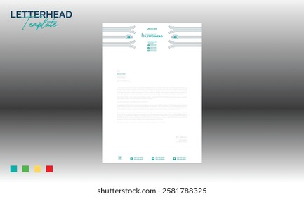 4 colored vector letterhead design for corporate and any best company use