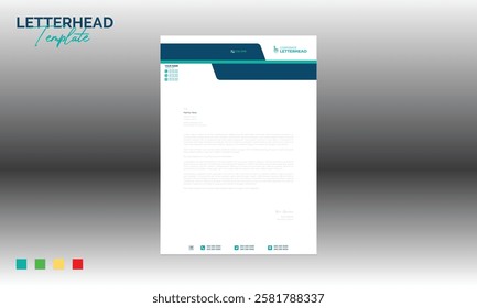 4 colored vector letterhead design for corporate and any best company use