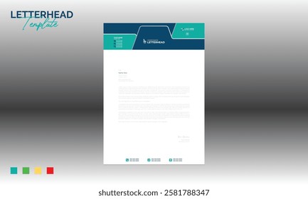 4 colored vector letterhead design for corporate and any best company use