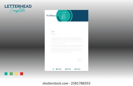 4 colored vector letterhead design for corporate and any best company use