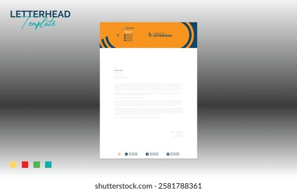 4 colored vector letterhead design for corporate and any best company use