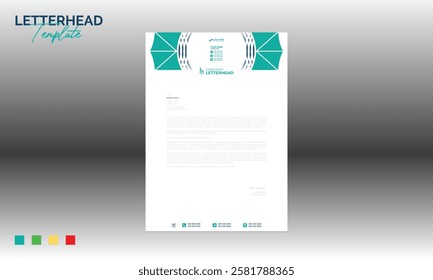4 colored vector letterhead design for corporate and any best company use