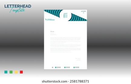 4 colored vector letterhead design for corporate and any best company use