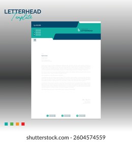 4 colored vector letterhead design for corporate and any best company use