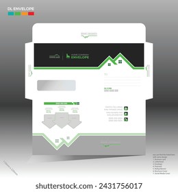 4 colored vector made envelope design for home and building company use