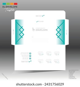 4 colored vector made envelope design for corporate and any best company use