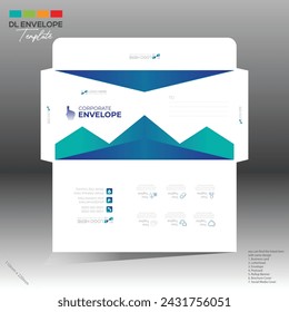 4 colored vector made envelope design for corporate and any best company use