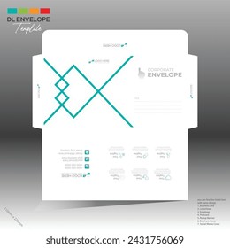4 colored vector made envelope design for corporate and any best company use