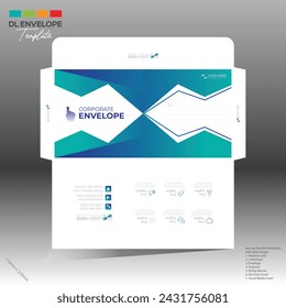 4 colored vector made envelope design for corporate and any best company use