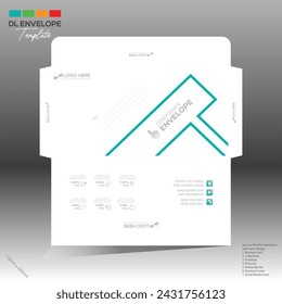 4 colored vector made envelope design for corporate and any best company use
