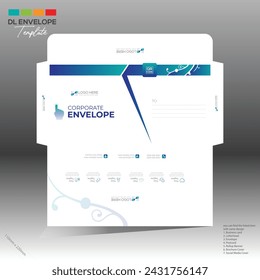 4 colored vector made envelope design for corporate and any best company use