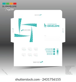 4 colored vector made envelope design for corporate and any best company use
