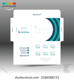 4 colored vector made envelope design for corporate and any best company use