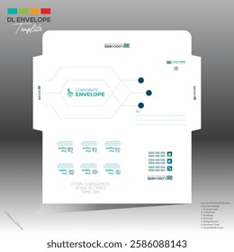4 colored vector made envelope design for corporate and any best company use