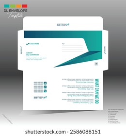 4 colored vector made envelope design for corporate and any best company use