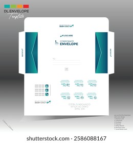 4 colored vector made envelope design for corporate and any best company use