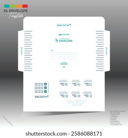 4 colored vector made envelope design for corporate and any best company use