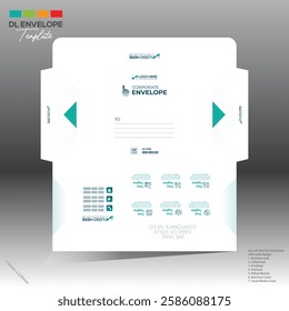 4 colored vector made envelope design for corporate and any best company use