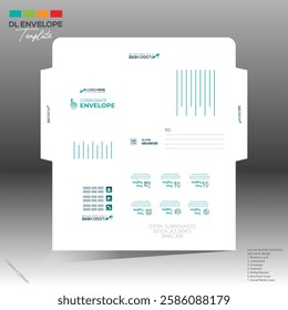 4 colored vector made envelope design for corporate and any best company use