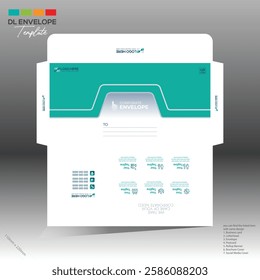 4 colored vector made envelope design for corporate and any best company use
