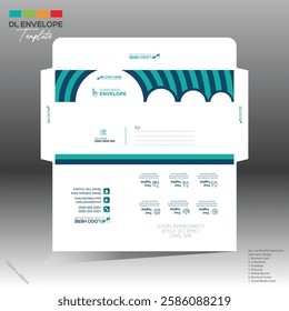 4 colored vector made envelope design for corporate and any best company use