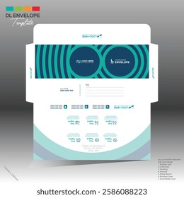 4 colored vector made envelope design for corporate and any best company use