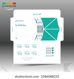 4 colored vector made envelope design for corporate and any best company use