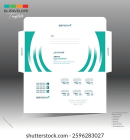 4 colored vector made envelope design for corporate and any best company use