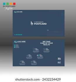 4 colored vector made Postcard Design for invitation and any use