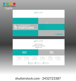 4 colored vector made Postcard Design for invitation and any use