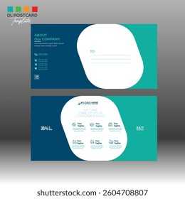4 colored vector made Postcard layout Design for invitation and any best use