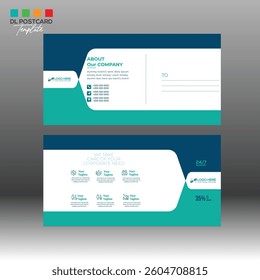4 colored vector made Postcard layout Design for invitation and any best use