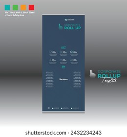 4 colored vector made roll up banner design for corporate and any best company use