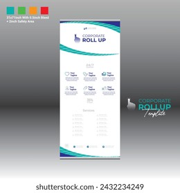 4 farbige Vektor made Roll Up Banner Design für Unternehmen und jeden besten Unternehmensgebrauch